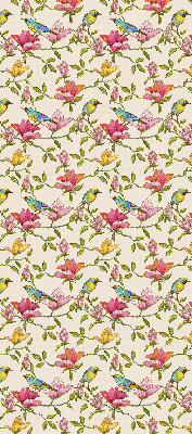 Modern roller blind con estampado de pájaros y flores