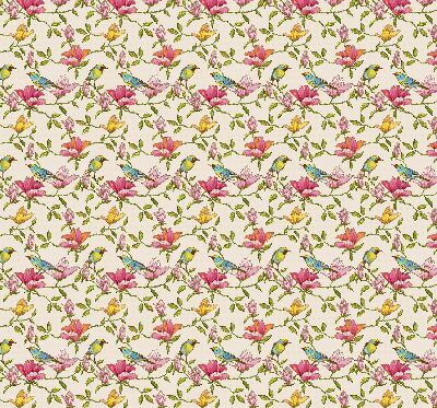 Modern roller blind con estampado de pájaros y flores