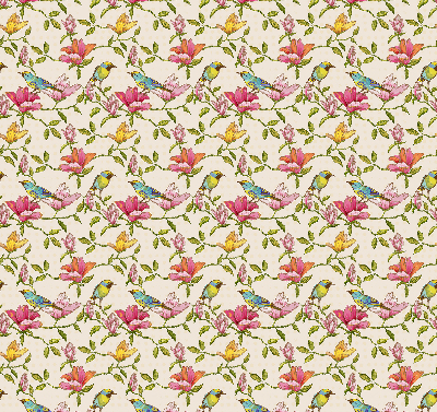 Modern roller blind con estampado de pájaros y flores