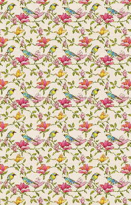 Modern roller blind con estampado de pájaros y flores