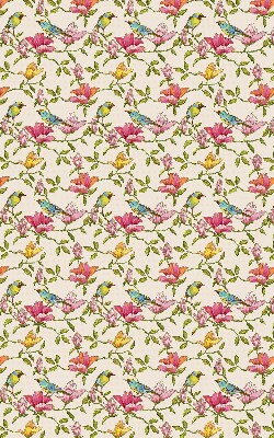 Modern roller blind con estampado de pájaros y flores