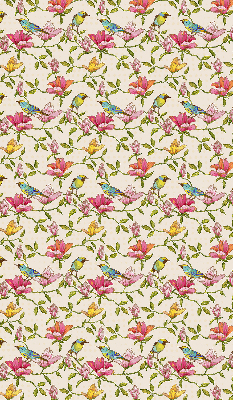 Modern roller blind con estampado de pájaros y flores