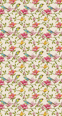 Modern roller blind con estampado de pájaros y flores