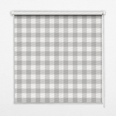 Estor enrollable para ventana con diseño de cuadros grises