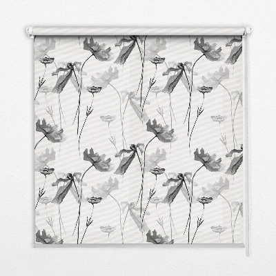 Estor enrollable con estampado de flores dibujadas