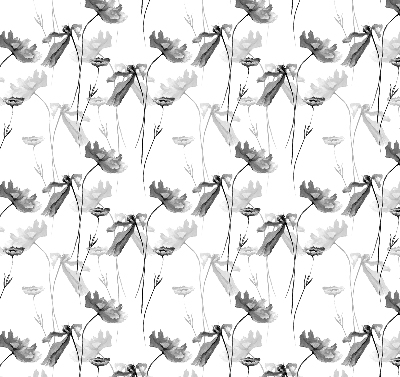 Estor enrollable con estampado de flores dibujadas