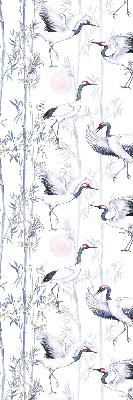 Modern roller blind con estampado de garzas y árboles