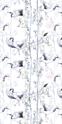 Modern roller blind con estampado de garzas y árboles