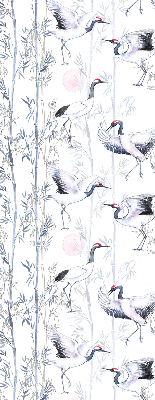 Modern roller blind con estampado de garzas y árboles