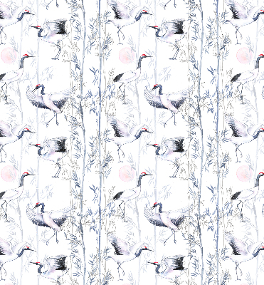 Modern roller blind con estampado de garzas y árboles
