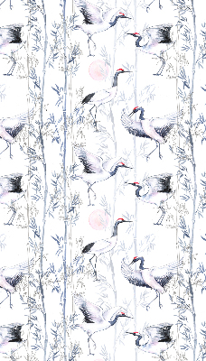 Modern roller blind con estampado de garzas y árboles