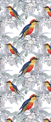 Estor enrollable para ventana con diseño de pájaro colorido