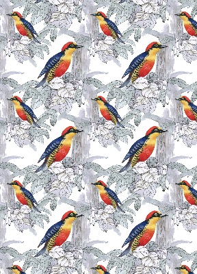 Estor enrollable para ventana con diseño de pájaro colorido
