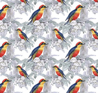 Estor enrollable para ventana con diseño de pájaro colorido