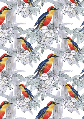 Estor enrollable para ventana con diseño de pájaro colorido