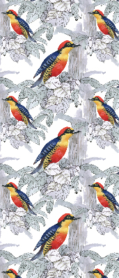 Estor enrollable para ventana con diseño de pájaro colorido
