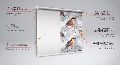 Estor enrollable para ventana con diseño de pájaro colorido