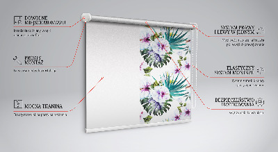 Estor enrollable con estampado de flores