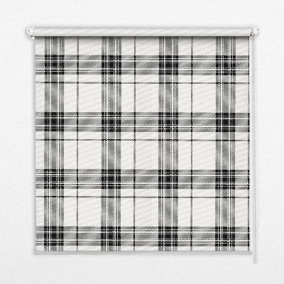 Persiana enrollable moderna con diseño de tartán gris