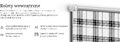 Persiana enrollable moderna con diseño de tartán gris