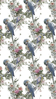 Estor enrollable para ventana con diseño de loros y flores