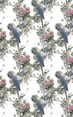 Estor enrollable para ventana con diseño de loros y flores