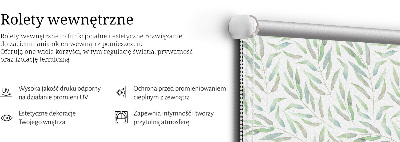 Estor enrollable con estampado de hojas verdes