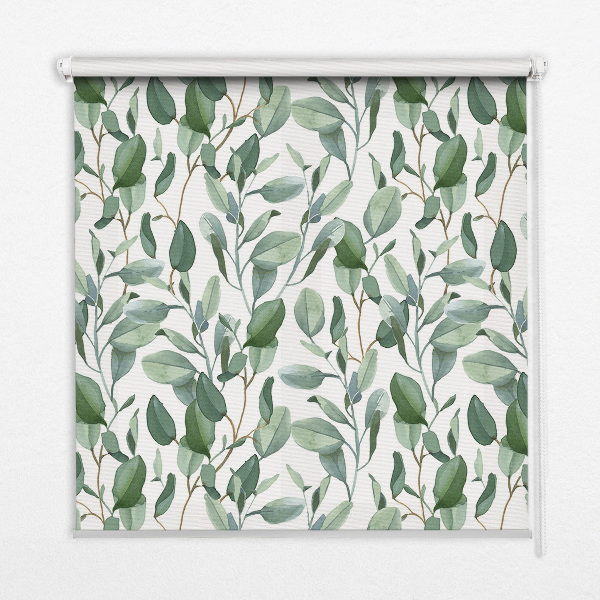 Modern roller blind con motivo de hojas en las ramitas