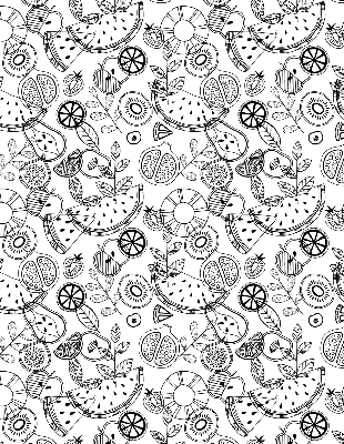 Modern roller blind con diseño de frutas