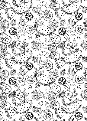 Modern roller blind con diseño de frutas