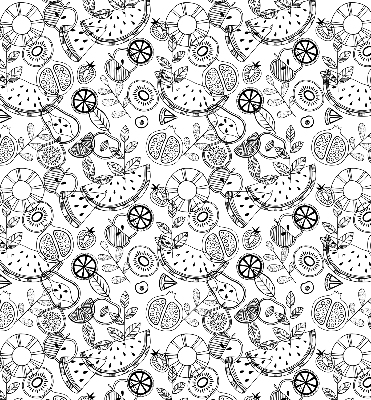 Modern roller blind con diseño de frutas