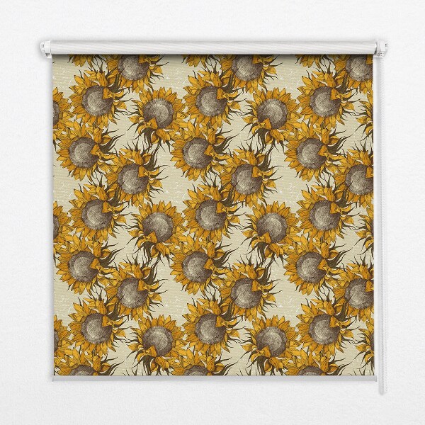 Estor enrollable para ventana con diseño de girasol