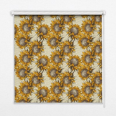 Estor enrollable para ventana con diseño de girasol