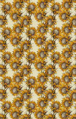 Estor enrollable para ventana con diseño de girasol