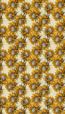 Estor enrollable para ventana con diseño de girasol