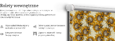 Estor enrollable para ventana con diseño de girasol