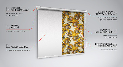 Estor enrollable para ventana con diseño de girasol