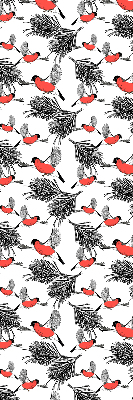 Estor enrollable con diseño de pájaros camachuelo