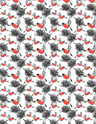 Estor enrollable con diseño de pájaros camachuelo