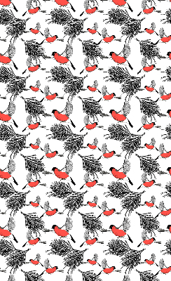 Estor enrollable con diseño de pájaros camachuelo