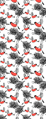 Estor enrollable con diseño de pájaros camachuelo