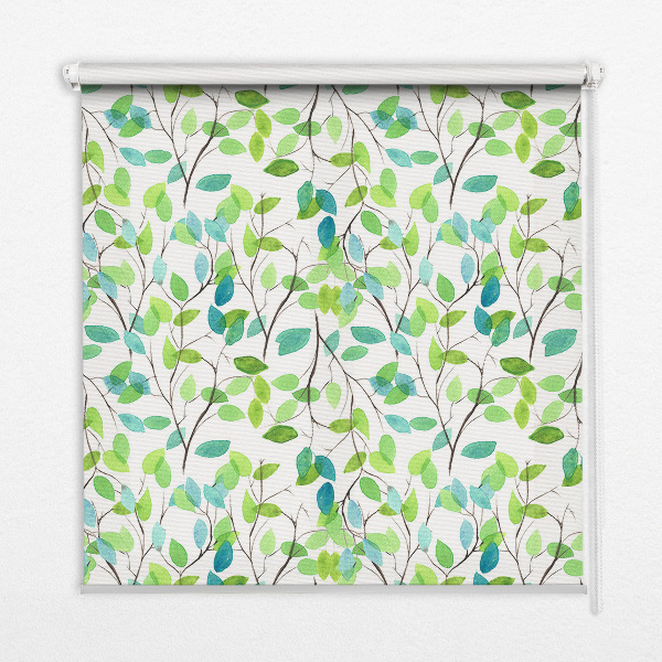 Estor enrollable para ventana con estampado de leña menuda