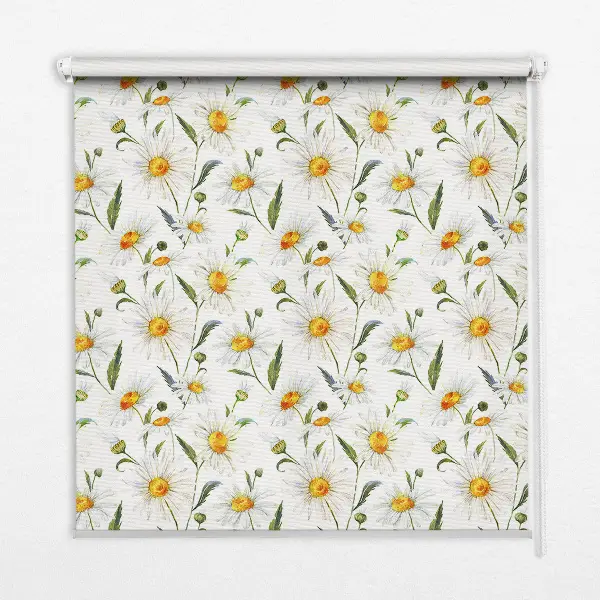 Modern roller blind con diseño de margaritas