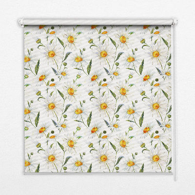 Modern roller blind con diseño de margaritas
