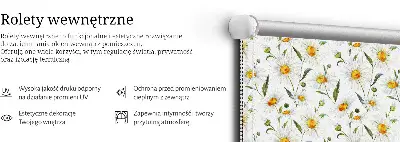 Modern roller blind con diseño de margaritas