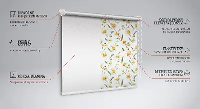Modern roller blind con diseño de margaritas