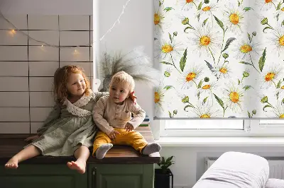 Modern roller blind con diseño de margaritas