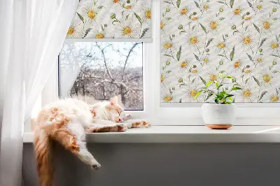 Modern roller blind con diseño de margaritas