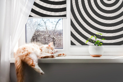 Estor enrollable para ventana con estampado de círculo hipnotizador