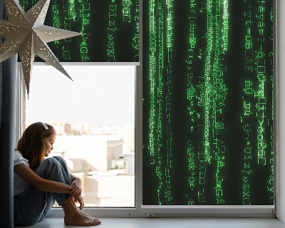 Modern roller blind con estampado de cifrados verdes